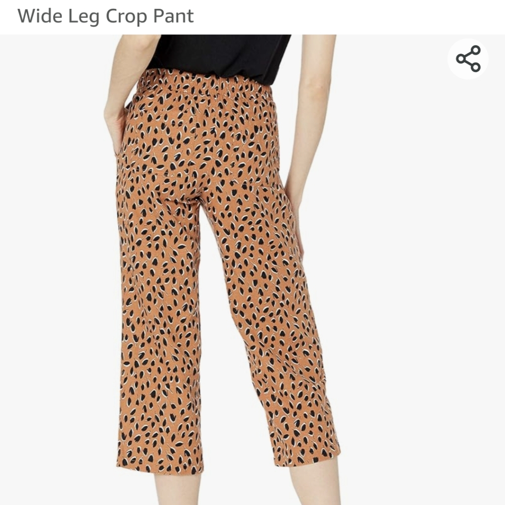 ❤️ Amazon Basics linen-cotton blend crop drawstring wide leg pants